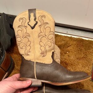 Roper Two-Tone Tan and Brown Kids Cowboy Boots